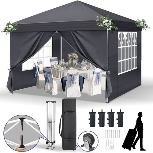 3x3m pop gazebo with side - 3x3m,