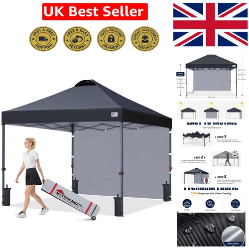 Deluxe 5x2 black gazebo - 2.5x2.5m,
