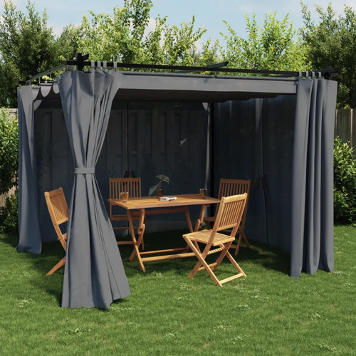 Walplus anthracite gazebo with - anthracite,